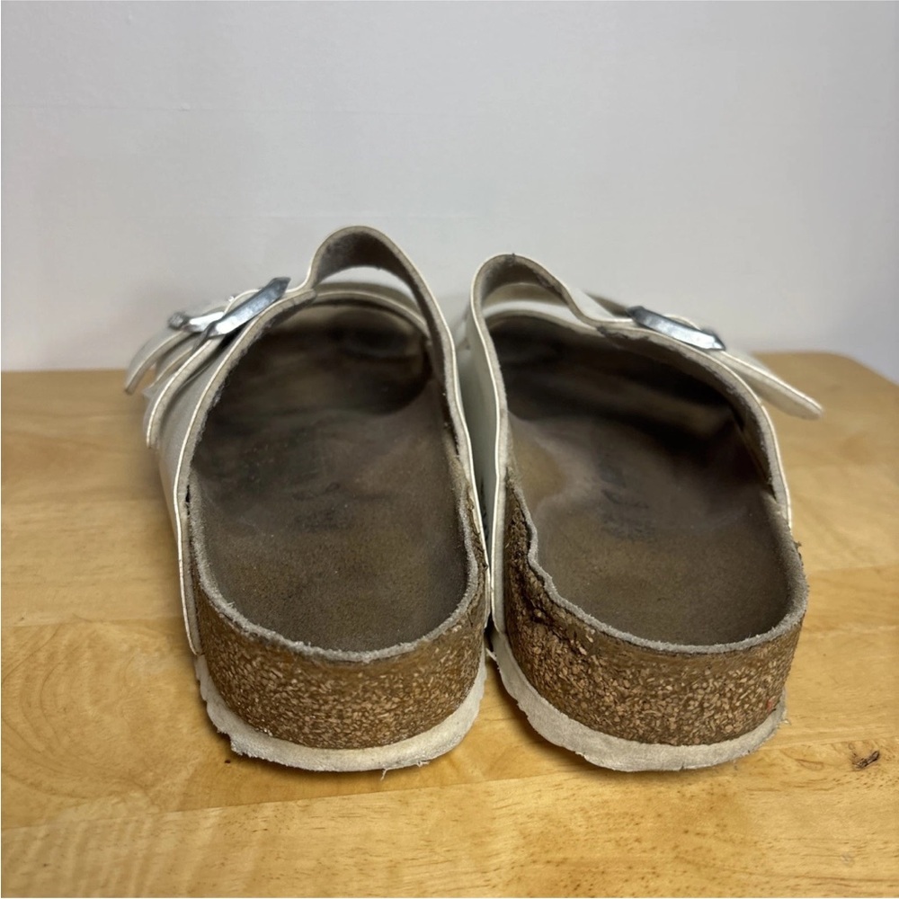 Birkenstock Arizona Sandals Adjustable Straps With Buckle White Upper sz 42 - Picture 5 of 12